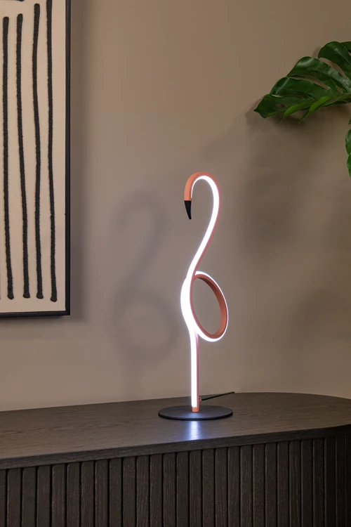 Lucide FLAMINGO - Lampe de table - LED Dim. - Rvb - Rose - ambiance 1